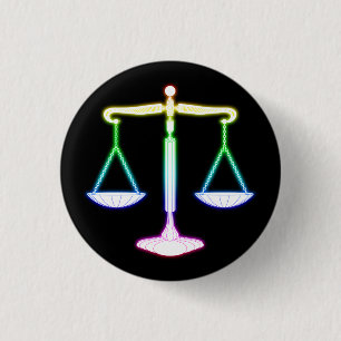 Badge Rond 2,50 Cm Échelles de lumière colorée de la justice   Cadeau