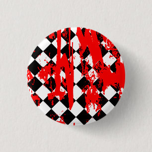 Badge Rond 2,50 Cm Éclaboussure à motifs de losanges de peinture