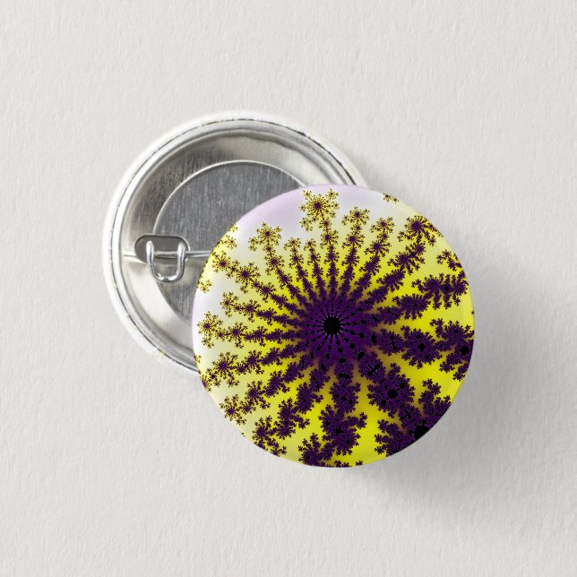 Badge Rond 2,50 Cm Éclatement jaune et violet (Devant & derrière)