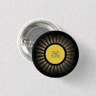 Badge Rond 2,50 Cm Éclipse solaire totale 2026 votre nom personnalisé