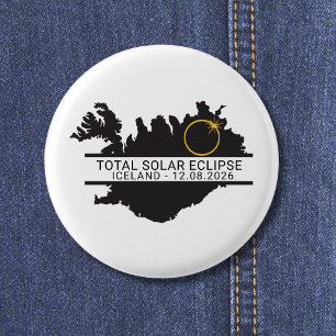 Badge Rond 2,50 Cm Éclipse solaire totale du 12 août 2026 – Islande