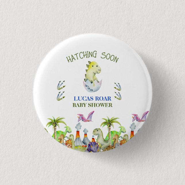 Badge Rond 2,50 Cm Éclosion imminente fête de bébé roar  (Devant)