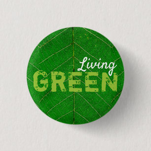 Badge Rond 2,50 Cm Eco Friendly Living Green