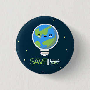 Badge Rond 2,50 Cm Économisez de l'énergie Économisez l'ampoule