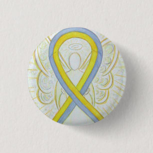 Badge Rond 2,50 Cm Écorces d'angle de sensibilisation au ruban gris e