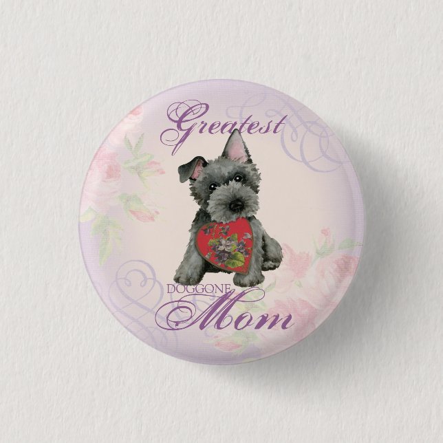 Badge Rond 2,50 Cm Écossais Terrier Heart Mom Pinback Button (Devant)