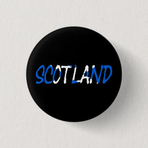 Badge Rond 2,50 Cm Ecosse superposée sur le drapeau écossais pbcnt