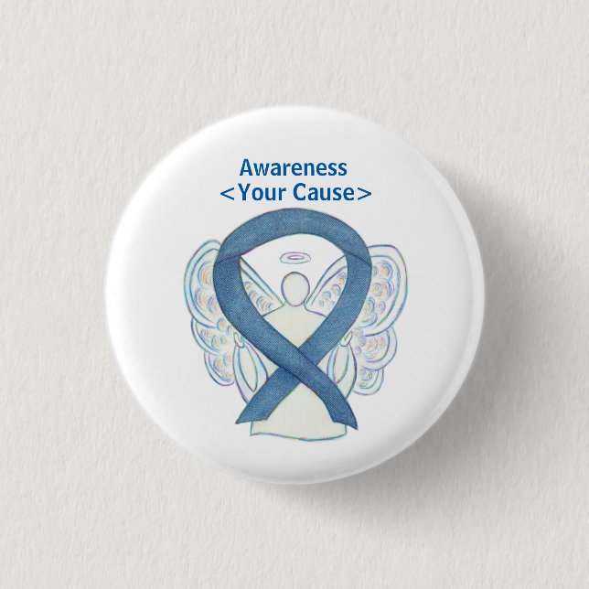 Badge Rond 2,50 Cm Écrans à boutons personnalisés Denim Awareness Rib (Devant)