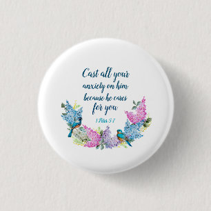 Badge Rond 2,50 Cm Écriture 1 Pierre 5:7