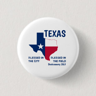 Badge Rond 2,50 Cm Écriture chrétienne du TEXAS béni