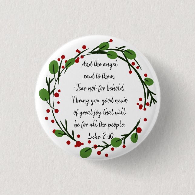 Badge Rond 2,50 Cm Écriture de Noël inspirée chrétienne (Devant)