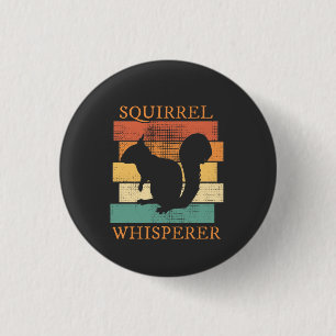 Badge Rond 2,50 Cm Écureuil Animal Forêt Rétro