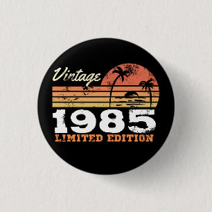 Badge Rond 2,50 Cm Édition limitée vintage personnalisée 1985