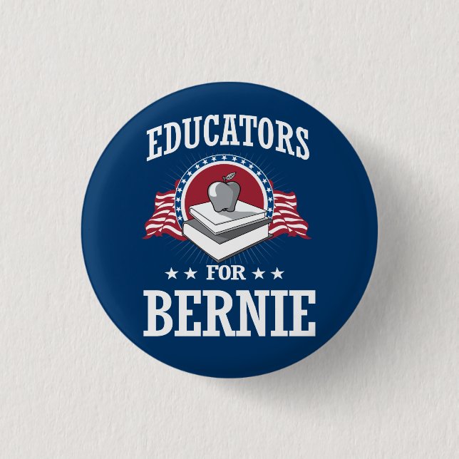 BADGE ROND 2,50 CM ÉDUCATEURS POUR BERNIE SANDERS (Devant)