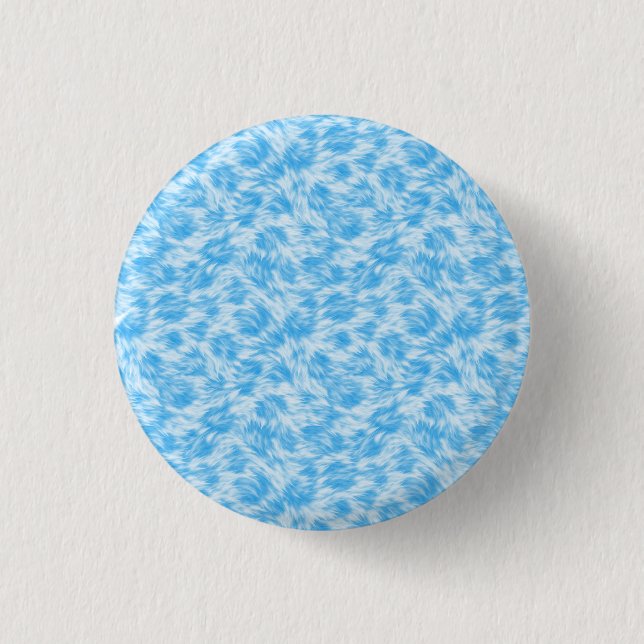 Badge Rond 2,50 Cm Effet fausse fourrure bleu et blanc (Devant)