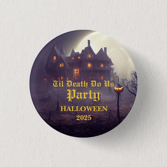 Badge Rond 2,50 Cm Éffrayante fête d'Halloween (Devant)