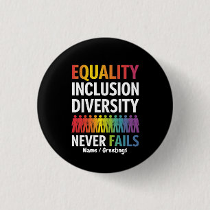 Badge Rond 2,50 Cm Égalité Inclusion Diversité Équité L'amour gagne