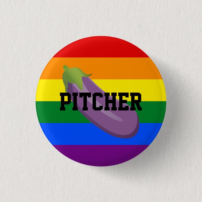 Badge Rond 2,50 Cm Eggplant Emoji Gay Top (Devant)