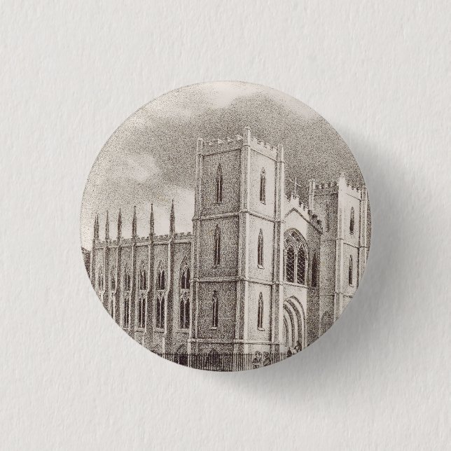 Badge Rond 2,50 Cm Église chrétienne médiévale (Devant)