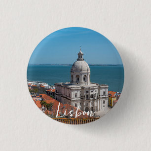Badge Rond 2,50 Cm Eglise de Père Noël Engracia à Lisbonne, Portugal