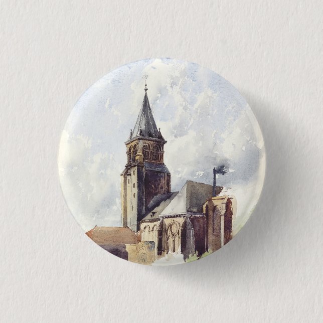 Badge Rond 2,50 Cm Église Saint-Germain-des-Prés Paris (Devant)