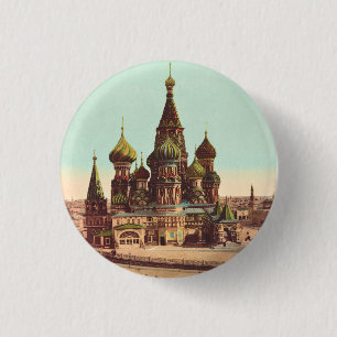 Badge Rond 2,50 Cm Église St. Basile, place Rouge Moscou