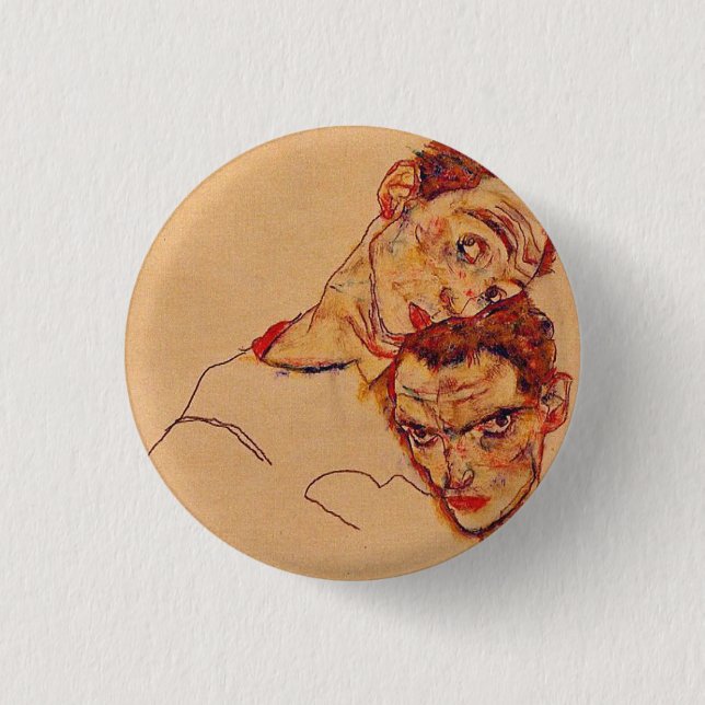 Badge Rond 2,50 Cm Egon Schiele - double autoportrait (Devant)