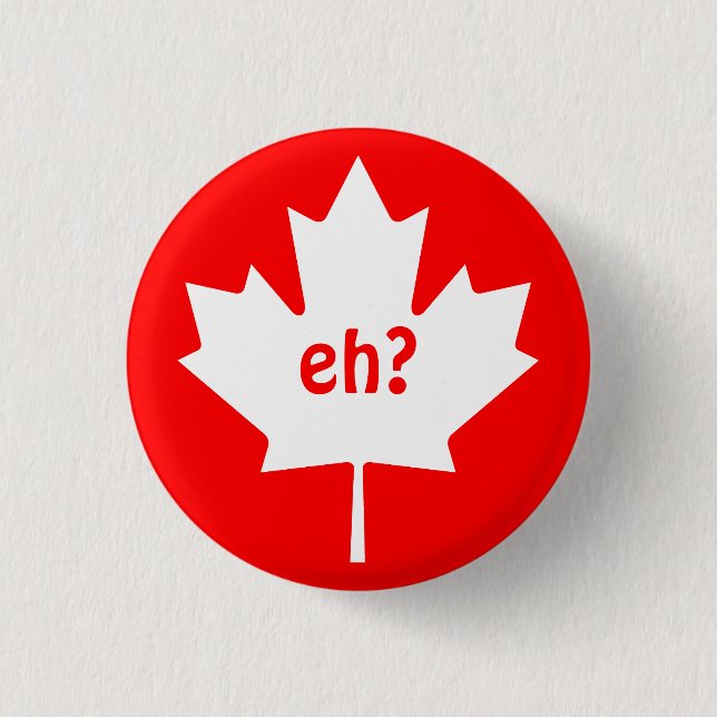 Badge Rond 2,50 Cm Eh sur le bouton symbole de feuille d'érable canad (Devant)