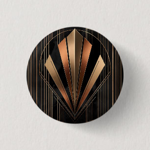 Badge Rond 2,50 Cm Élégance Géométrique Métallique Art Déco