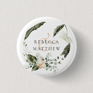 Badge Rond 2,50 Cm Elégant Boho Floral Mariage