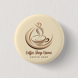 Badge Rond 2,50 Cm Élégant café Brown espresso logo d'entreprise