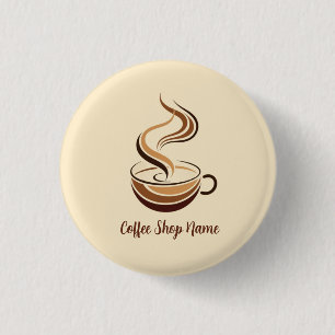Badge Rond 2,50 Cm Élégant café Brown espresso logo d'entreprise