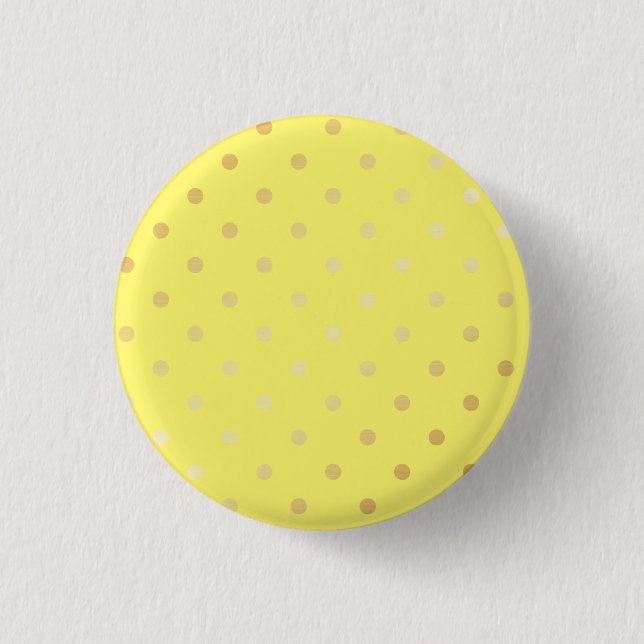 Badge Rond 2,50 Cm élégant faux or jaune pois (Devant)