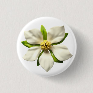 Badge Rond 2,50 Cm Elégant Magnolia Fleur Fleur de Printemps MCM