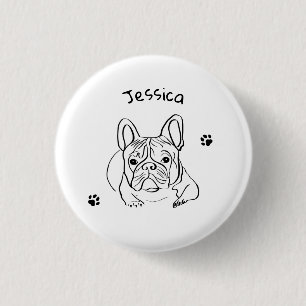 Badge Rond 2,50 Cm Élégant minimaliste Bulldog