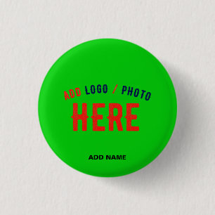 BADGE ROND 2,50 CM ÉLÉGANT MODERNE PERSONNALISÉ LIME VERT VÉRIFIÉ MAR