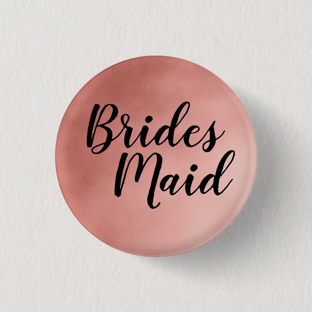 Badge Rond 2,50 Cm Élégant Rose Gold Bridesmaid Mariage (Devant)