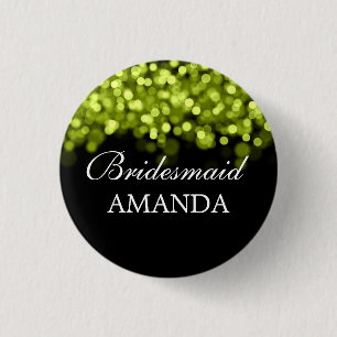 Badge Rond 2,50 Cm Élégante Bridesmaid Favoriser Les Lumières Vert