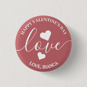 Badge Rond 2,50 Cm Élégante Cute Love Saint Valentin Couple