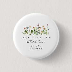 Badge Rond 2,50 Cm Élégante Fête des mariées Fleur sauvage