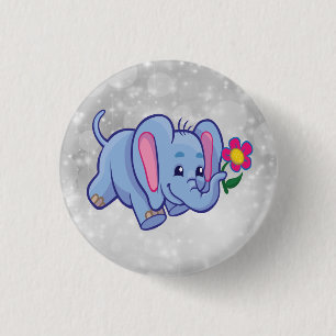 Badge Rond 2,50 Cm Éléphant de dessin animé mignon