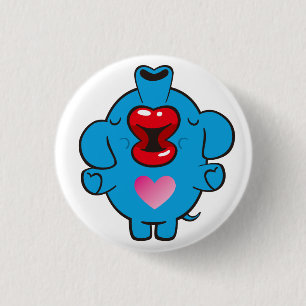 Badge Rond 2,50 Cm éléphant embrassant