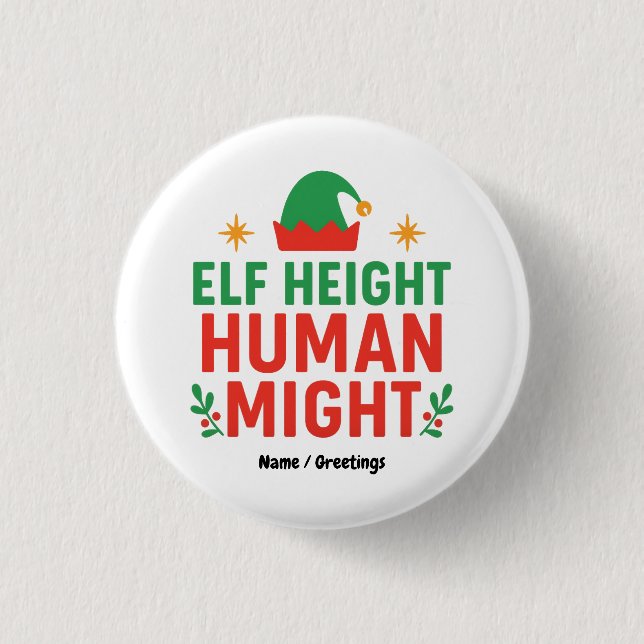 Badge Rond 2,50 Cm Elf Hauteur Humain Peut Amusant Personnes Courtes  (Devant)