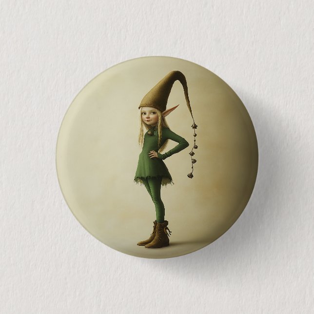 Badge Rond 2,50 Cm Elfe forestier enchanté (Devant)