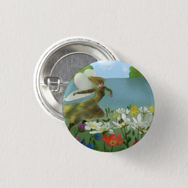 Badge Rond 2,50 Cm Elfe mer (Devant & derrière)