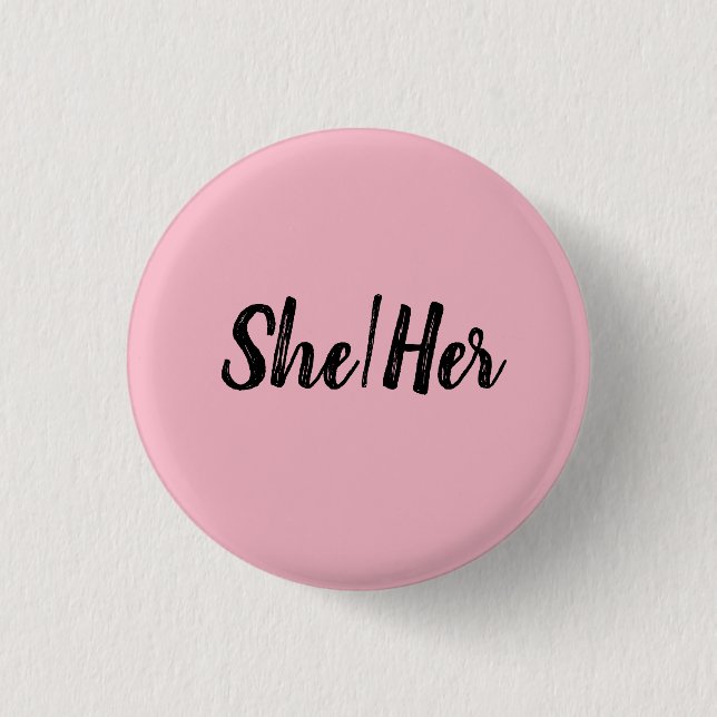 Badge Rond 2,50 Cm Elle/elle (Devant)