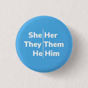 Badge Rond 2,50 Cm Elle/Elle Ils/Eux Il/Lui Pronoun Pin