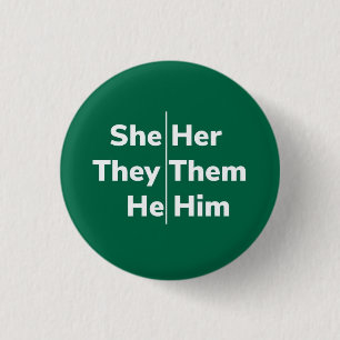 Badge Rond 2,50 Cm Elle/Elle Ils/Eux Il/Lui Pronoun Pin