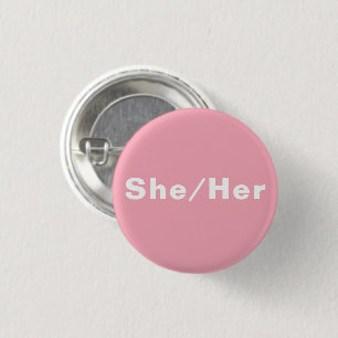 Badge Rond 2,50 Cm Elle, elle, Pronouns Lgbtq orgueil rose clair