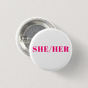 Badge Rond 2,50 Cm Elle, elle, Pronouns Lgbtq orgueil rose magenta bl
